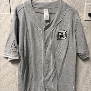 Disney parks Gray Button-Up Baseball style Mickey Jersey